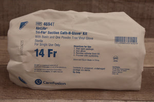AirLife Tri-Flo Suction Cath-N-Glove Kit - REF 4694T - Set of 10 - Expired - New