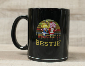 Strawberry Shortcake and Rainbow Brite Bestie Coffee Cup Mug - Black - New