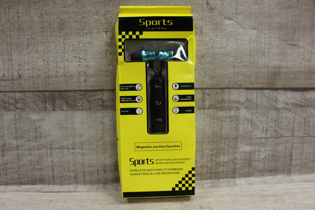 Sports Headset Earbuds -Chrome Blue -New