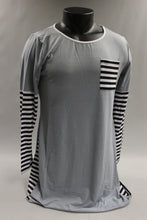 Load image into Gallery viewer, Meaneor Women&#39;s Long Sleeve Tunic Shirt Dress - Size Large - Striped -New
