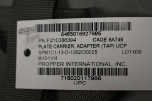 Set of 2 Molle II UCP TAP Adapter Plate Carrier, 8465-01-592-7695, New