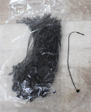 Load image into Gallery viewer, Pack of 100 Beaded Security Ties - Black - 5&quot; Long - New