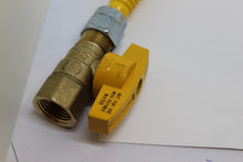 Load image into Gallery viewer, 3/8&quot; ID ProCoat SS Gas Connector with 1/2&quot; MIP (3/8&quot; FIP Tap) x 1/2&quot; FIP Gas Ball Valve (24&quot; Length), NEW!