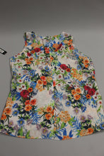 Load image into Gallery viewer, Nicole Miller White Multi-Color Sleeveless Blouse, Medium, New