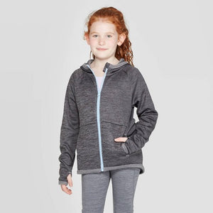 C9 Champion Girls' Cozy Fleece Full Zip Hoodie - Heather Gray - Size: XSmall - New