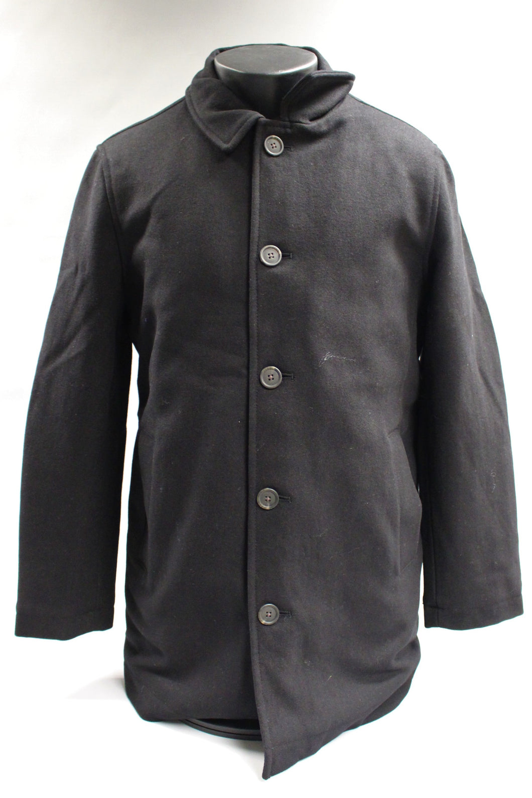 Amazon Essentials Men's Wool Blend Heavyweight Car Coat, Black, Medium, New