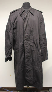 Military Issued Neptune Man's Black Raincoat Trench Coat - 42 Long - Used