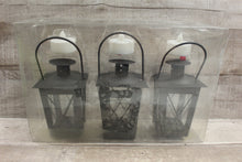 Load image into Gallery viewer, Illuminations 3-Pack Lanterns With Flameless Votive Tealights -Black -New