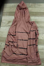 Load image into Gallery viewer, Women&#39;s XXL Ultra Soft Striped Hoodie -Pink/Black -New