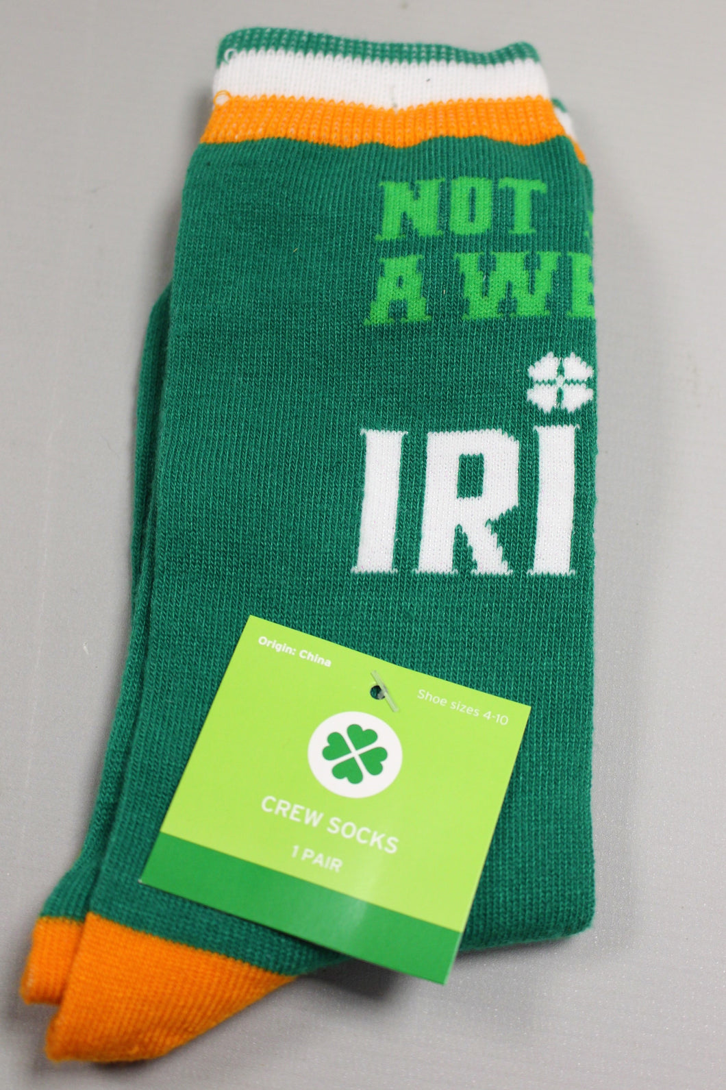 Women's Crew Socks - Green St. Patrick’s Day- Shoe Size 4 -10 - New