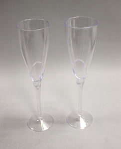 Set of 16 Plastic Champagne Glasses - 9" Tall & Skinny - New