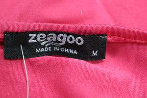 Zeagoo Women's Casual V Neck Long Sleeve Shirt- Medium -Pink - New