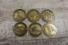 Load image into Gallery viewer, History Channel Club Set Of 6 Collectors Medallion War History Coins - New