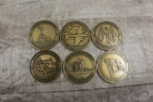 History Channel Club Set Of 6 Collectors Medallion War History Coins - New