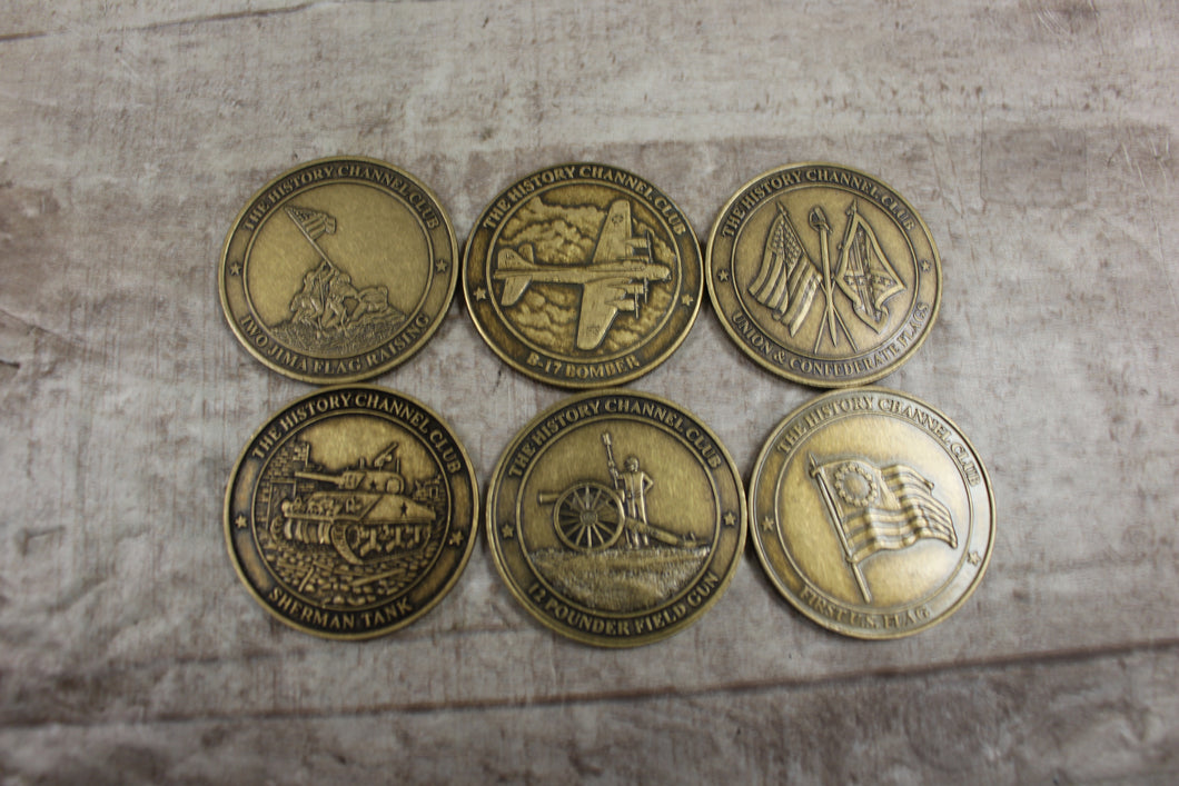 History Channel Club Set Of 8 Collectors Medallion War History -New