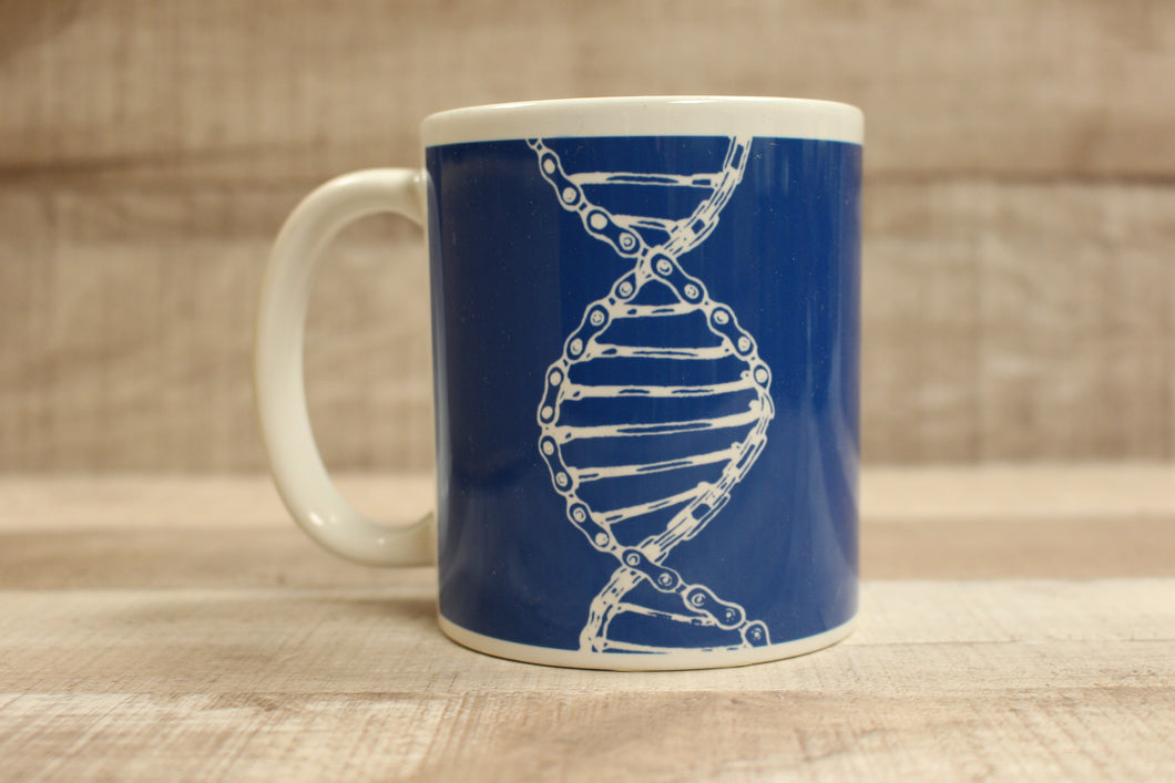 DNA Double Strand Coil Coffee Cup Mug - Blue - Human Biology - New