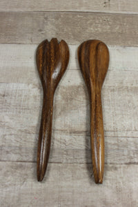 Vintage 7-Piece Philippines Wooden Pineapple Bowl Set With Spoons -Used