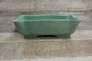 CP-888 USA Dog Bone Green Pottery Bowl Tray -Green -Used