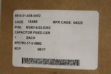 Load image into Gallery viewer, Ceramic Dielectric Fixed Capacitor, 5910-01-436-0402, M39014/22-0353, New