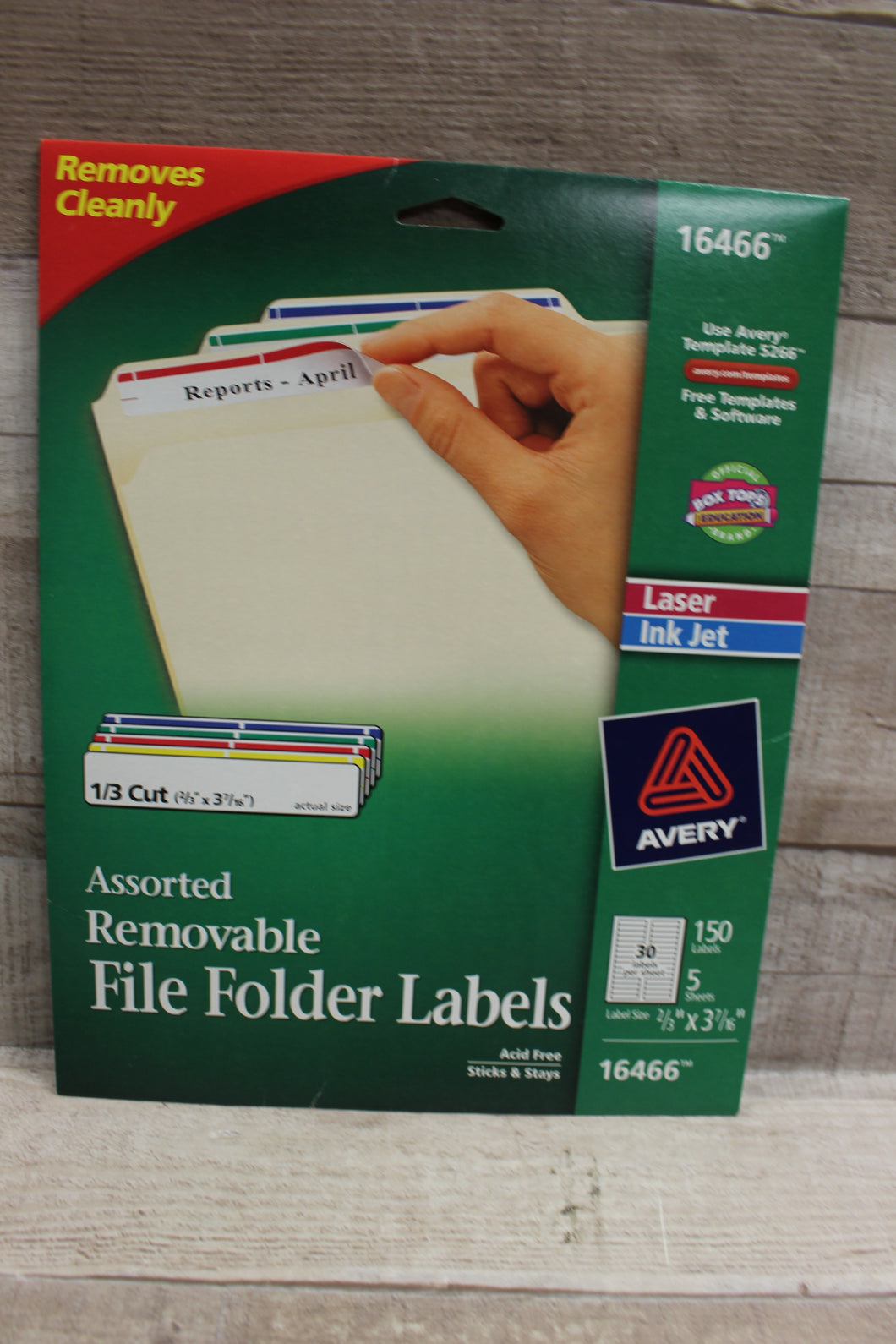Avery 16466 Assorted Removable File Folder Labels Pack Of 150 Labels -White -New