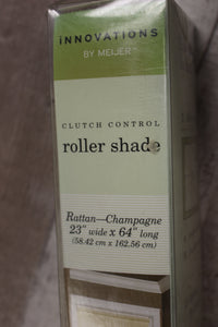 Meijer Innovations Clutch Control Roller Shade - 23" Wide x 64" Long - Color: Rattan-Champagne -New