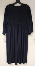 Load image into Gallery viewer, Isabel Maternity 3/4 Sleeve Lace Yoke Knit Maternity Dress - Navy - Small - New