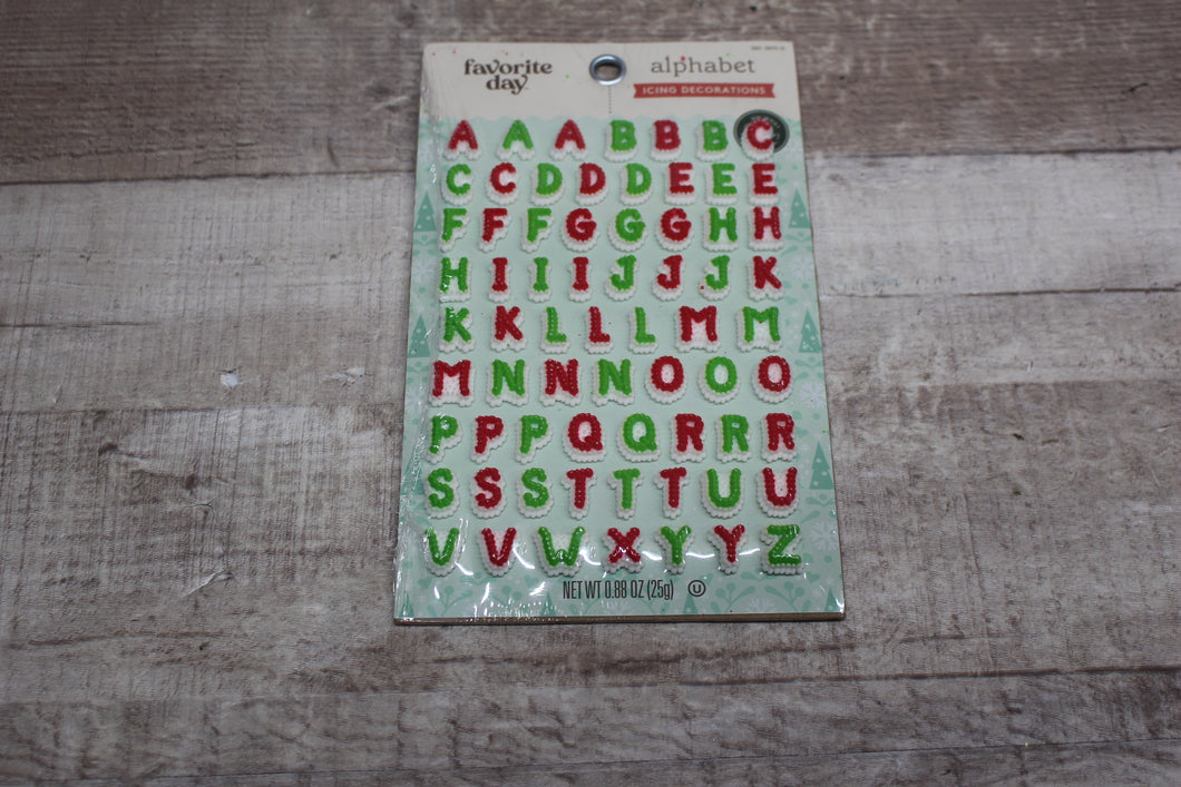 Favorite Day By Target Alphabet Icing Decoration Letters Christmas Themed -New