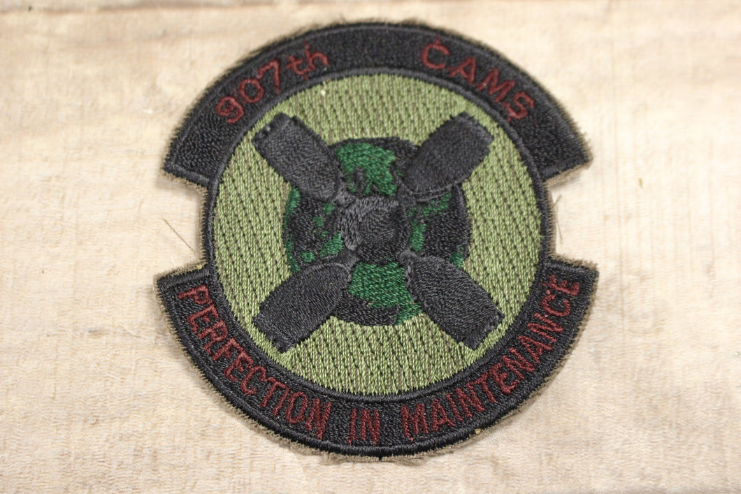 907th CAMS Perfection In Maintenance Sew On Patch -Multi Color -Used
