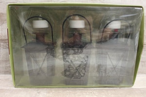 Illuminations 3-Pack Lanterns With Flameless Votive Tealights -Black -New