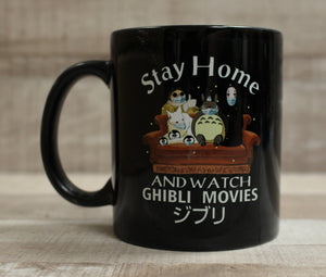 Stay Home and Watch Ghibli Movies Coffee Cup Mug - Black - New