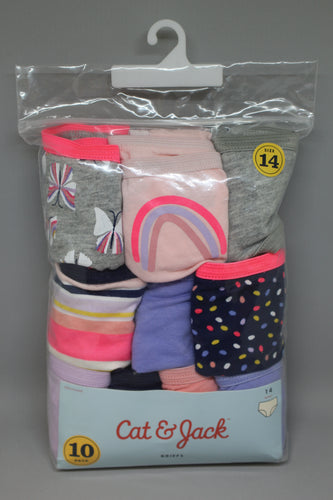 Girls' 10pk Cotton Hipster Briefs - Cat & Jack™ Pink/Navy