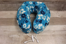 Load image into Gallery viewer, Ultra Soft Cabeu Floral Neck Pillow -Blue/White -Used
