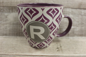 Gibson Home USA Coffee Tea Mug Cup With R Initial -Purple -Used