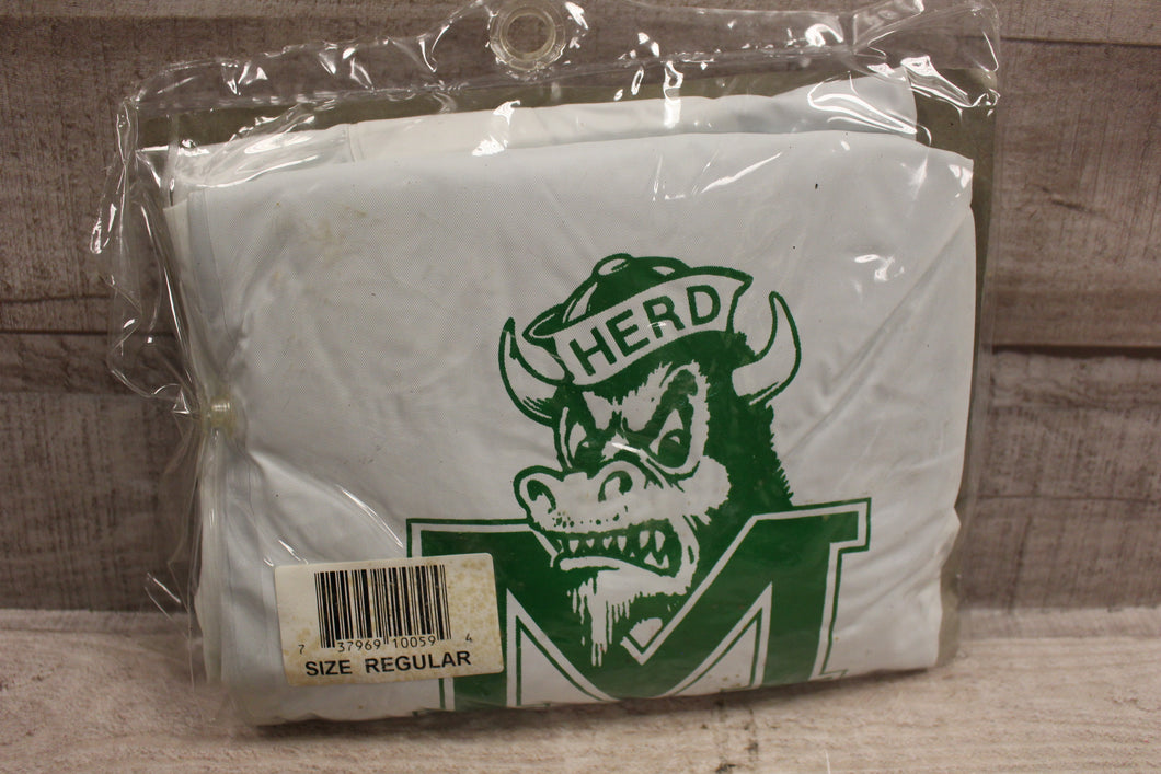 Collegiate Marshall Athletics The Herd Hooded Vinyl Raincoat Size Regular -New