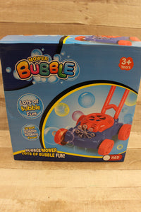 Bubble Lawn Mower Machine For Children Kids -Red -New, Open Box