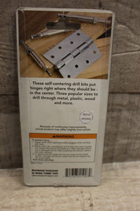 Drill Master 3-Piece Hinge Drill Bit Set -New