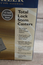 Load image into Gallery viewer, Rockler Total Lock Stem Casters - Set of 4 - 1/2&quot; Diameter - New