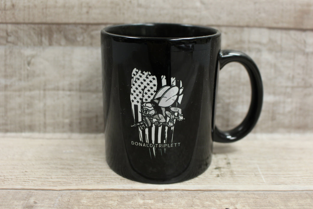 Donald Triplett Military Coffee Tea Mug Cup -Black -Used