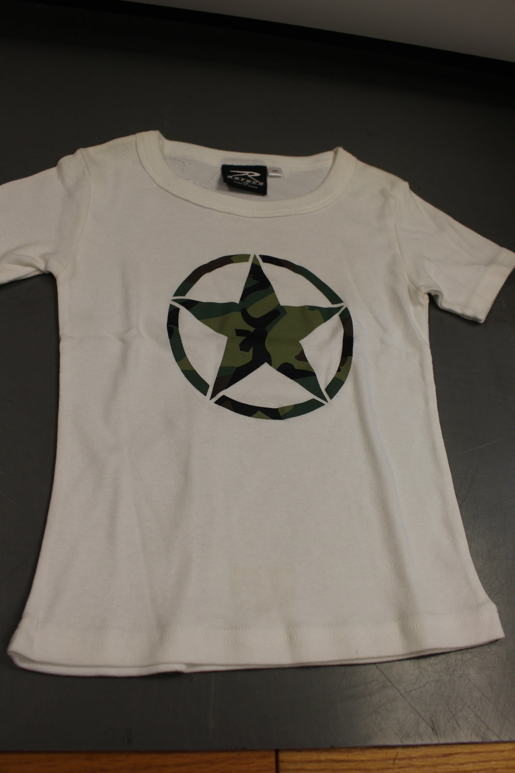 Rothco Camo Army Girls T-Shirt, White, Size: XS, New!