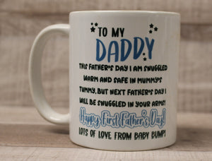 To My Daddy This Father's Day From Baby Bump Coffee Mug Cup - Black - New