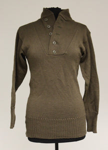 US Navy Men's OD Brown Button Sweater - Medium (38-40) - 8405-01-224-9065 - Used