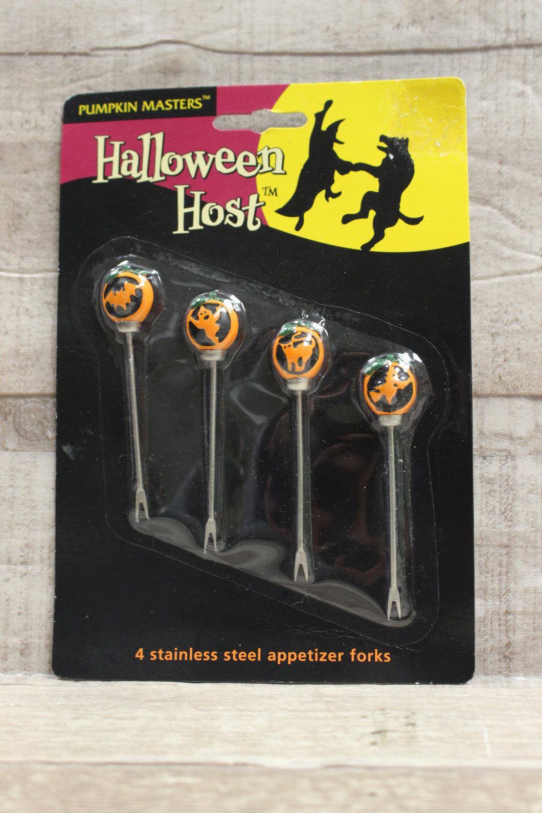 Halloween Host 4 Stainless Steel Appetizer Forks -New