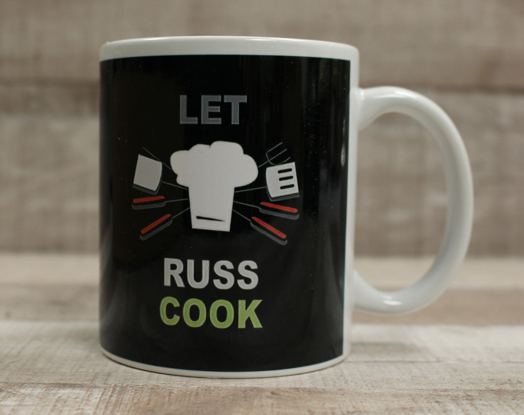 Let Russ Cook Coffee Cup Mug - Chef BBQ Cooking -New