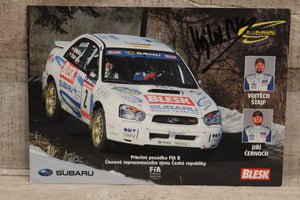 Subaru Rally Team Denik Blesk Autographed Card -Used