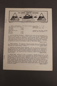 US Army Armor Center Daily Bulletin Official Notices, Year: 1969