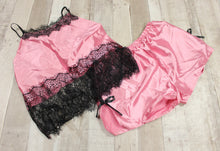 Load image into Gallery viewer, Women&#39;s Satin with Lace Lingerie Set - Size: M - Pink - New