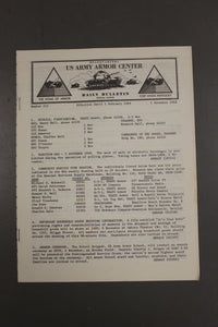 US Army Armor Center Daily Bulletin Official Notices, No 215, November 1, 1968