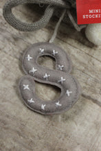 Load image into Gallery viewer, Wondershop By Target Pompom Mini Holiday Stocking With Initial Charm Grey -New