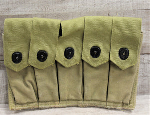Vintage WWII 5 Mag Pouch Carrier for 20 Round Stick Magazine - Reproduction - Used