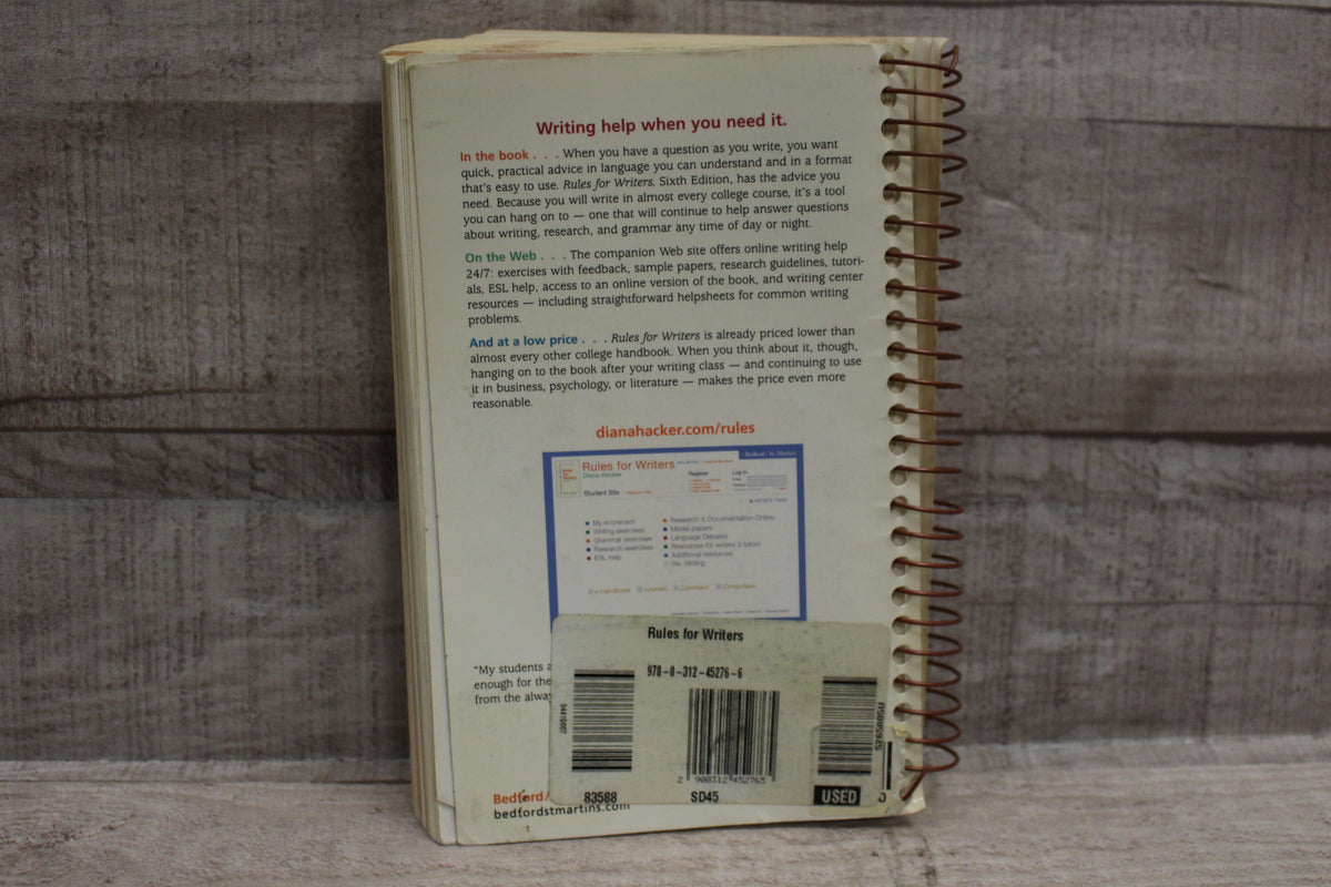 Rules For Writers Sixth Edition Softback Book Sixth Editiom Military